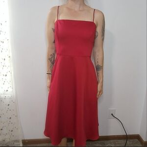 Vintage Laundry By Shelli Segal Red Midi Dress Size 12